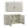 Pemberly Row Engineered Wood Contemporary Server in Ivory Finish