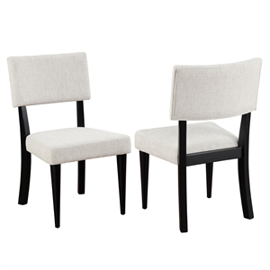 Pemberly Row Polyester Fabric Contemporary Side Chair in Black
