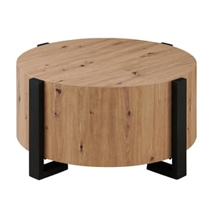 Pemberly Row Modern / Contemporary Faux Wood Cocktail Table in Tan