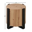 Pemberly Row Modern / Contemporary Faux-Wood Round End Table in Tan