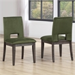 Pemberly Row Modern / Contemporary Side Chair in Green Velvet