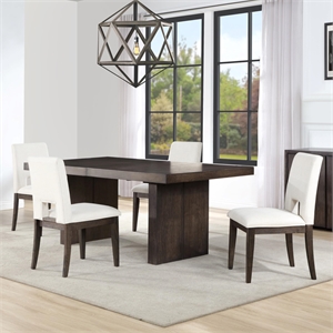 Pemberly Row 5-Piece 78-96&quot with18-inch leaf Table and 5 White Chairs