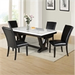 Pemberly Row Contemporary 5-piece White Dining Table & Black Chair