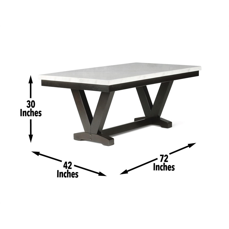 Pemberly Row Contemporary 5-piece White Dining Table & Black Chair