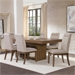 Pemberly Row Contemporary Dining Table and 6 Chairs in Brown