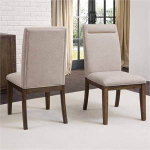 Pemberly Row Contemporary Dining Table and 8 Chairs in Brown