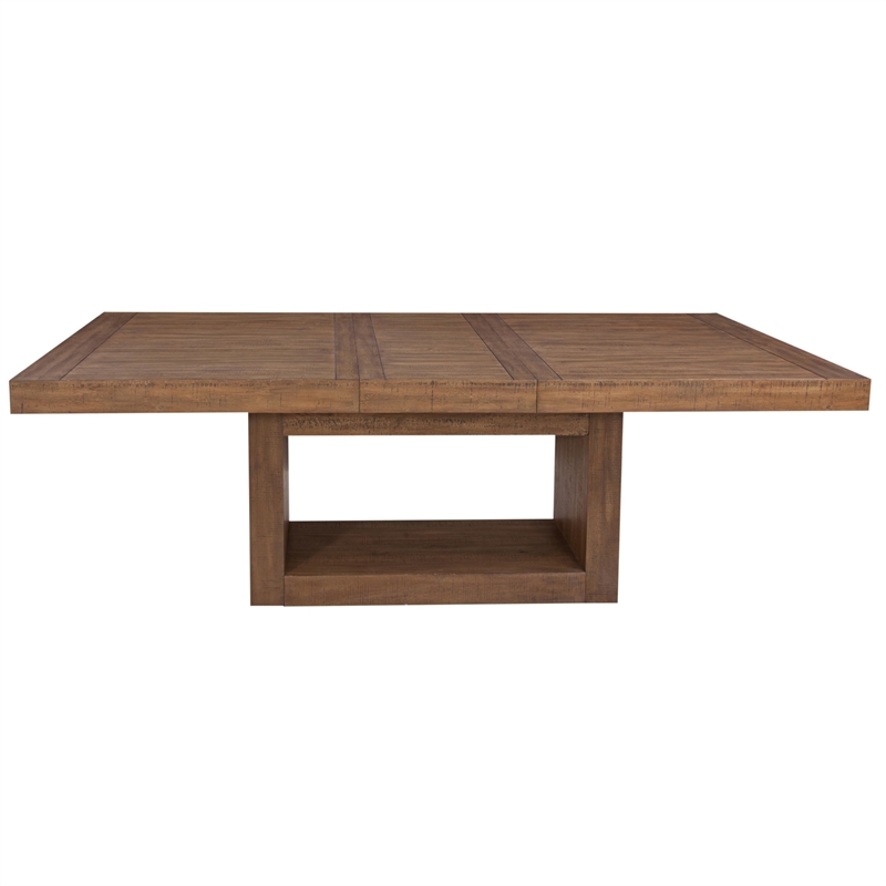 Pemberly Row Contemporary Dining Table and 8 Chairs in Brown