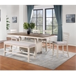Pemberly Row Modern / Contemporary Dining 6-piece Set in Brown