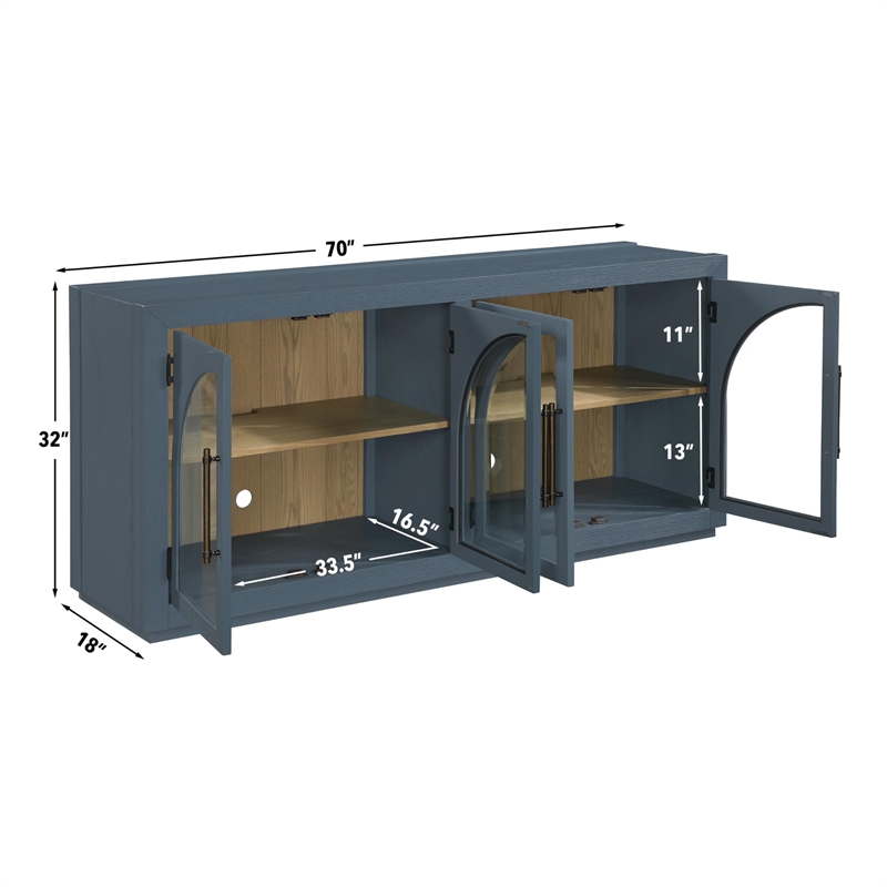 Pemberly Row Engineered Wood Modern / Contemporary Server in Blue