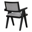 Pemberly Row Polyester Fabric Contemporary Black Arm Chair in Gray