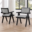 Pemberly Row Polyester Fabric Contemporary Black Arm Chair in Gray