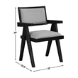 Pemberly Row Polyester Fabric Contemporary Black Arm Chair in Gray