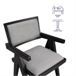 Pemberly Row Polyester Fabric Contemporary Black Arm Chair in Gray