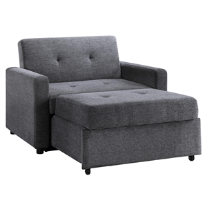 Pemberly Row Modern / Contemporary Gray Chair with Twin Sleeper