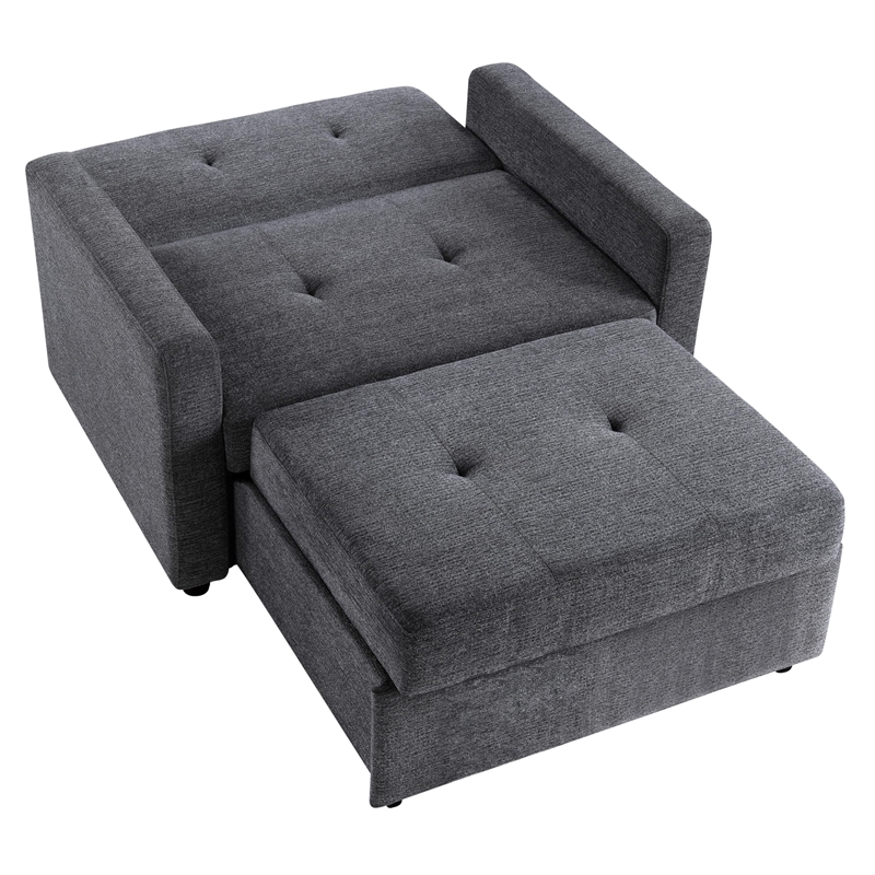 Pemberly Row Modern / Contemporary Gray Chair with Twin Sleeper