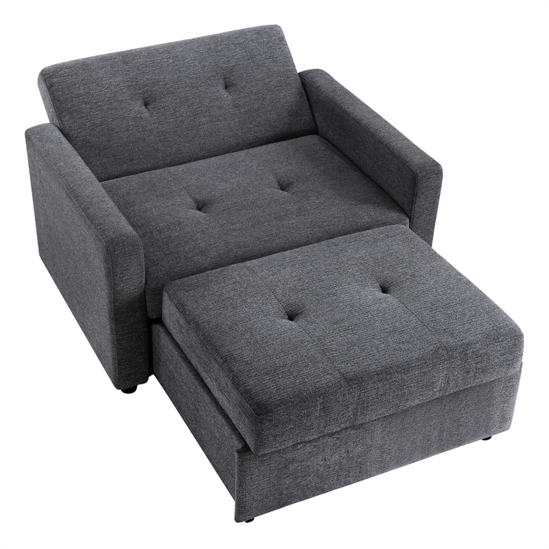 Pemberly Row Modern / Contemporary Gray Chair with Twin Sleeper