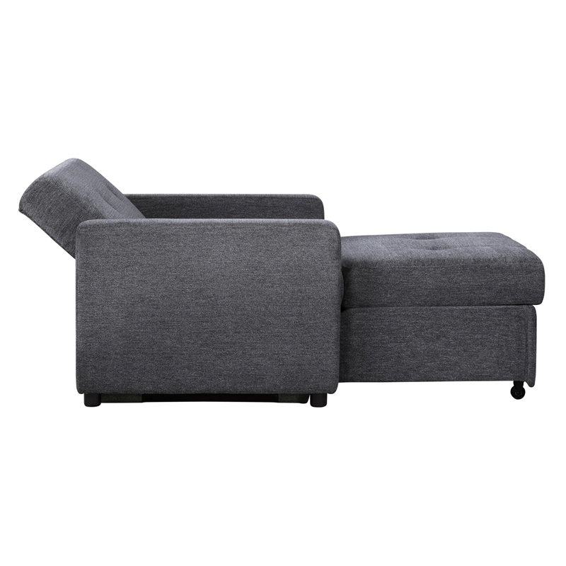Pemberly Row Modern / Contemporary Gray Chair with Twin Sleeper