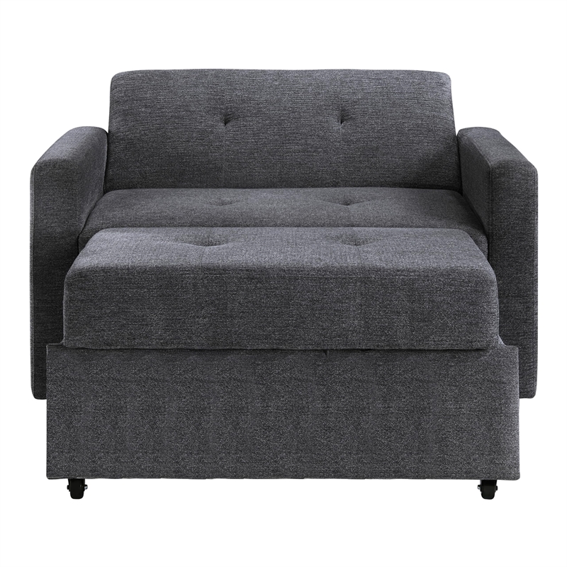 Pemberly Row Modern / Contemporary Gray Chair with Twin Sleeper