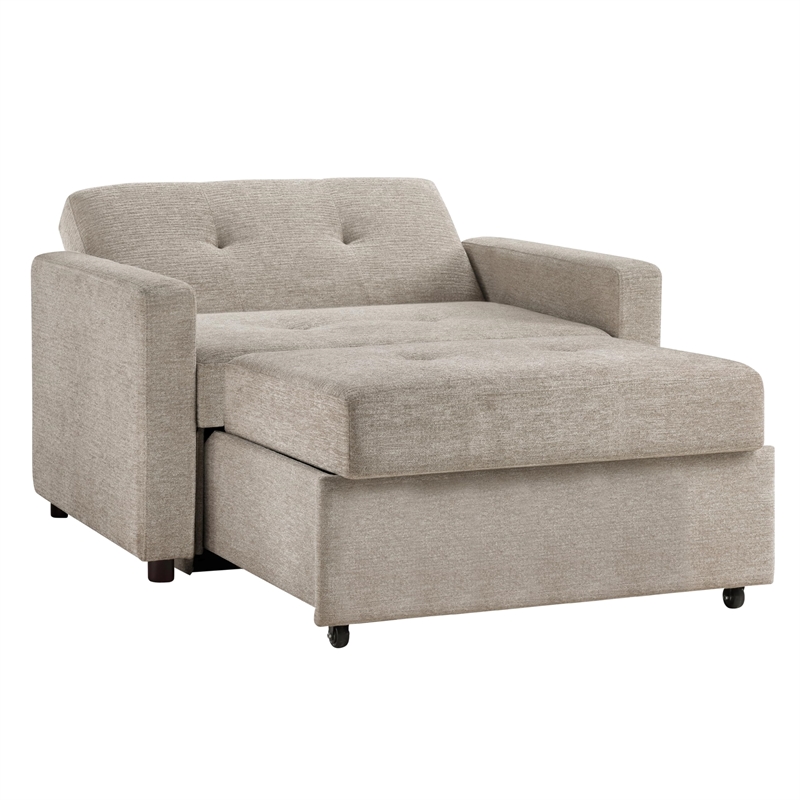 Pemberly Row Modern / Contemporary Brown Chair with Twin Sleeper