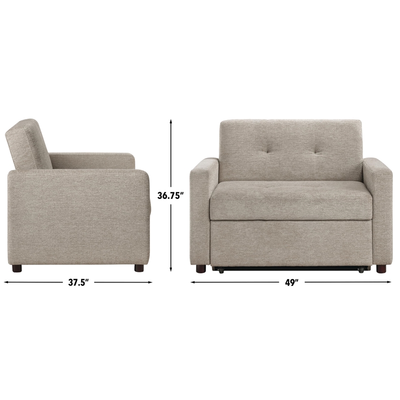 Pemberly Row Modern / Contemporary Brown Chair with Twin Sleeper