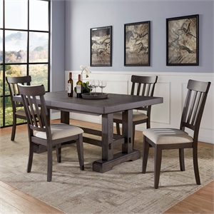 Pemberly Row Engineered Wood Contemporary 5-piece Dining Set in Brown
