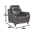 Pemberly Row Engineered Wood Contemporary Power Recliner in Charcoal