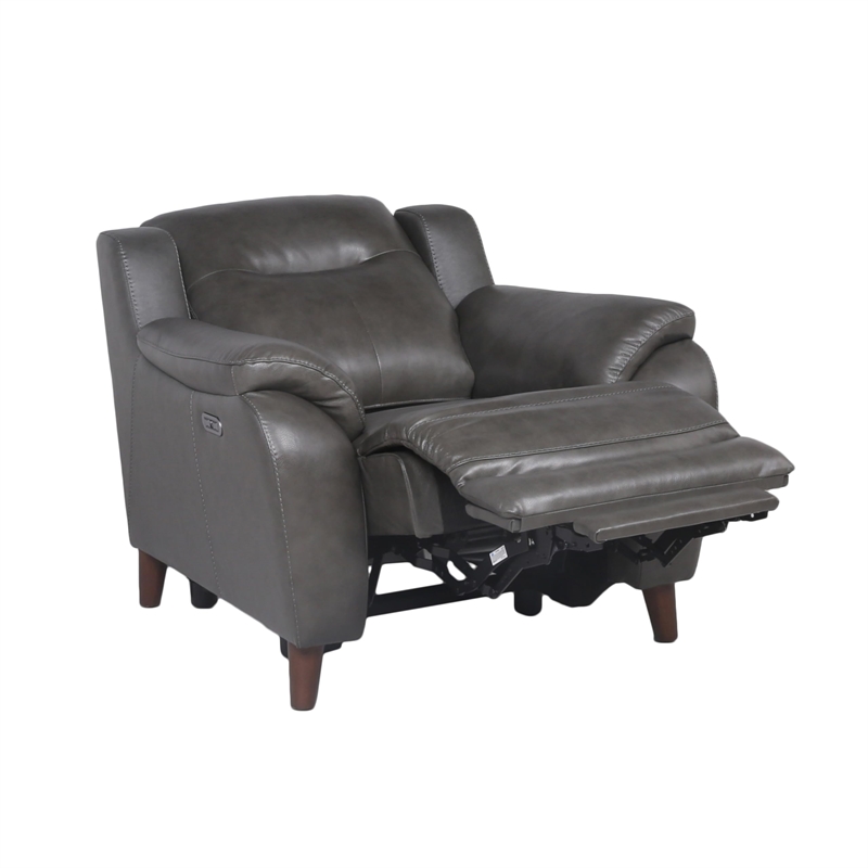 Pemberly Row Engineered Wood Contemporary Power Recliner in Charcoal