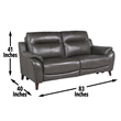 Pemberly Row Modern / Contemporary Power Sofa in Charcoal/Borwn