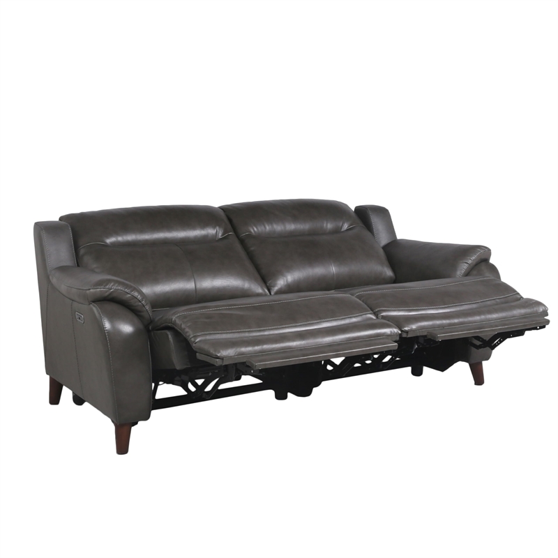 Pemberly Row Modern / Contemporary Power Sofa in Charcoal/Borwn