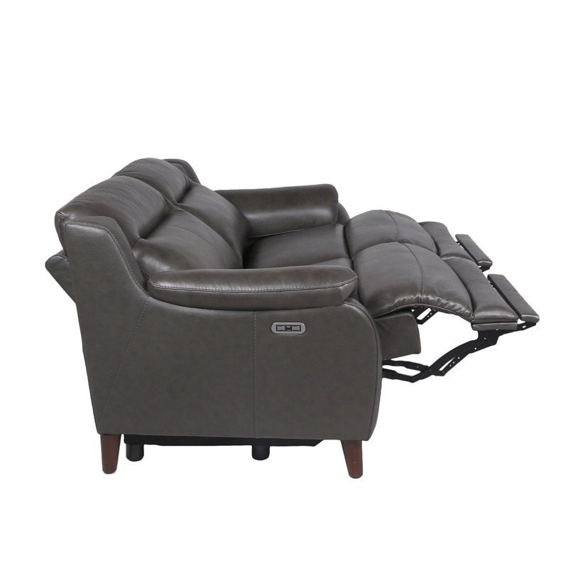 Pemberly Row Modern / Contemporary Power Sofa in Charcoal/Borwn