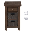 Pemberly Row Engineered Wood Contemporary Chairside End Table in Brown