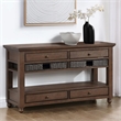 Pemberly Row Engineered Wood Contemporary Sofa Table in Brown