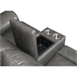 Pemberly Row Engineered Wood Contemporary Power Console Loveseat in Brown