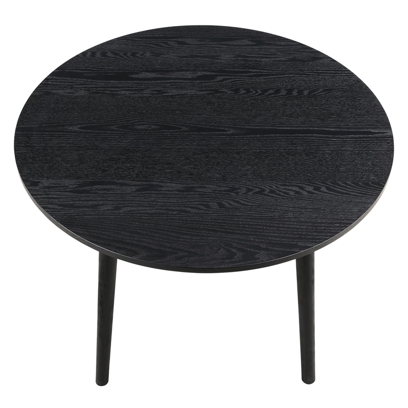 Pemberly Row Engineered Wood Modern / Contemporary Black Round Table