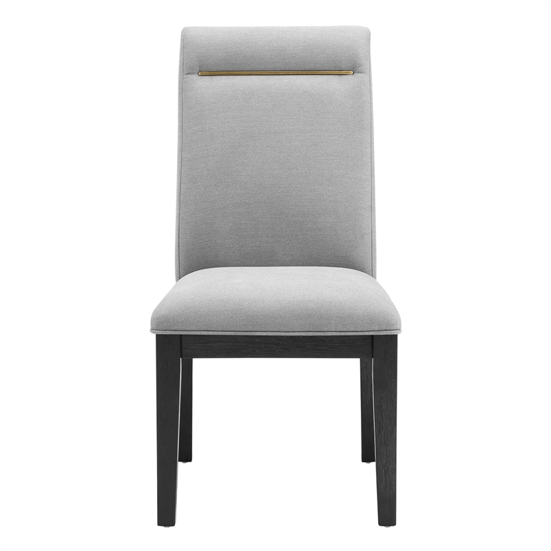 Pemberly Row Contemporary Black Dining Table With 4 Gray Chairs
