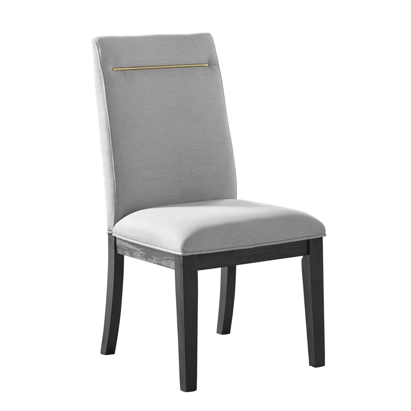 Pemberly Row Contemporary Black Dining Table With 4 Gray Chairs