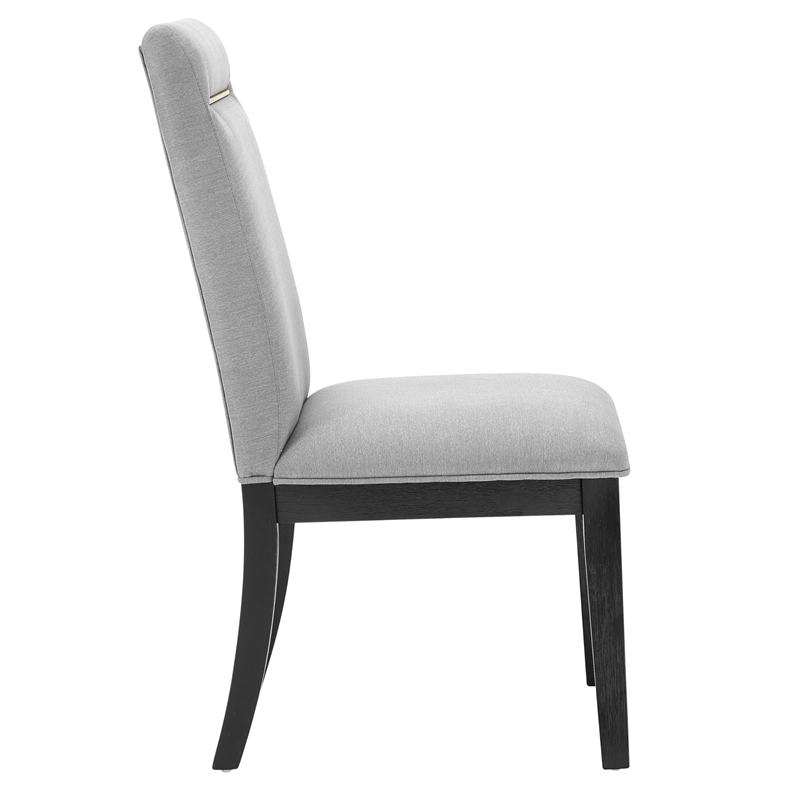 Pemberly Row Contemporary Black Dining Table With 4 Gray Chairs