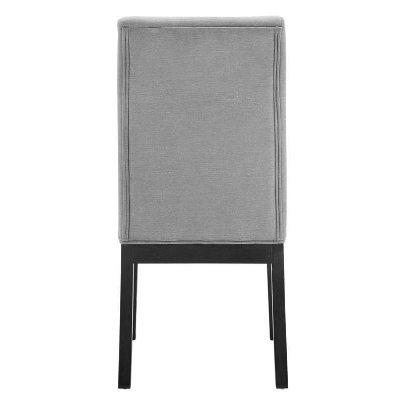 Pemberly Row Contemporary Black Dining Table With 4 Gray Chairs