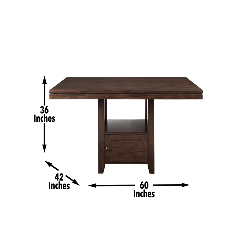 Pemberly Row Contemporary 9-Piece Counter Dining Set in Brown