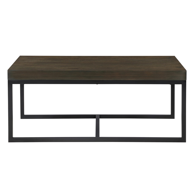 Pemberly Row Rectangular Nesting Table with 2 Stools in Brown