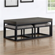 Pemberly Row Rectangular Nesting Table with 2 Stools in Brown