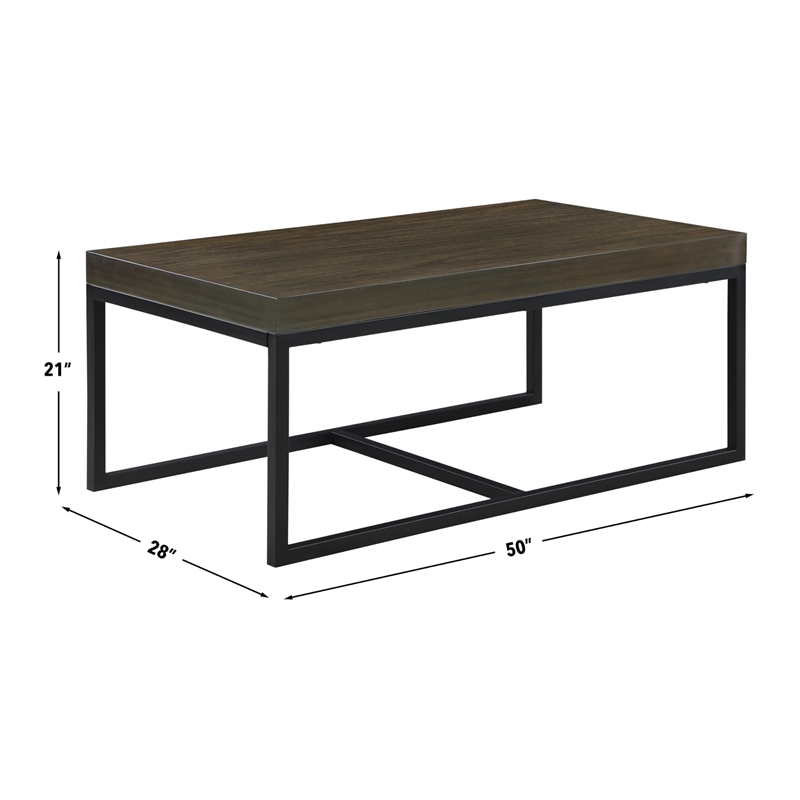 Pemberly Row Rectangular Nesting Table with 2 Stools in Brown