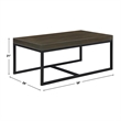 Pemberly Row Rectangular Nesting Table with 2 Stools in Brown