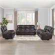 Pemberly Row Faux Leather Contemporary Power Recliner in Chocolate