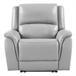 Pemberly Row Faux Leather Contemporary Power Recliner in Gray