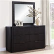 Pemberly Row Contemporary Dresser and Mirror in Dark Brown/Espresso