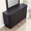 Pemberly Row Contemporary Dresser and Mirror in Dark Brown/Espresso