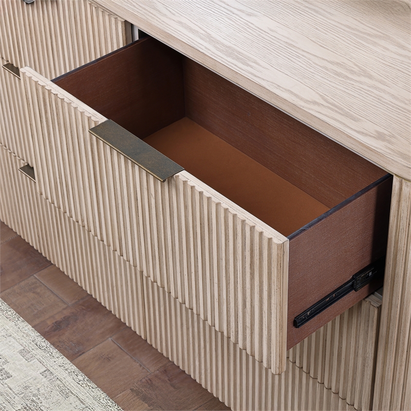 Pemberly Row Wooden Modern / Contemporary Dresser in Tan/Sand