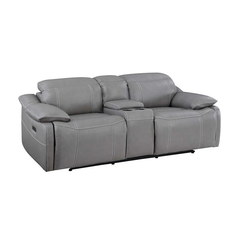 Pemberly Row Polyester Fabric Contemporary 2-piece Sofa Set in Gray