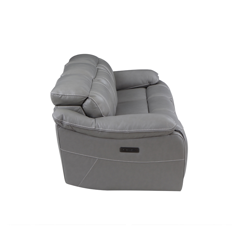 Pemberly Row Polyester Fabric Contemporary 2-piece Sofa Set in Gray